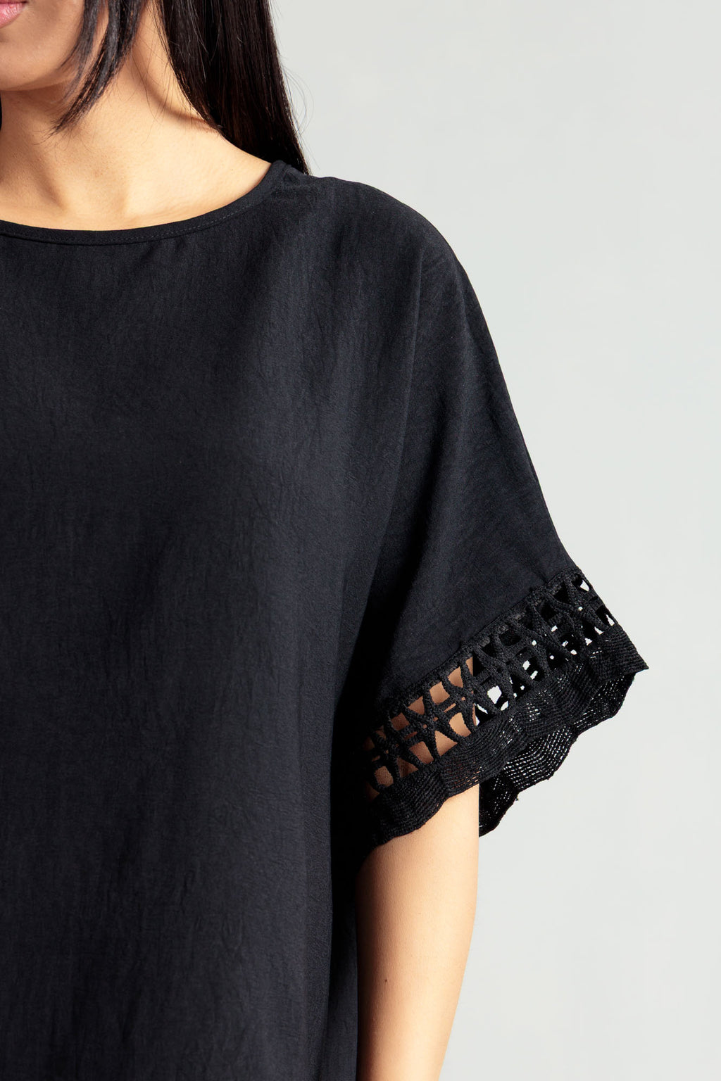 Women Blended Top - Black