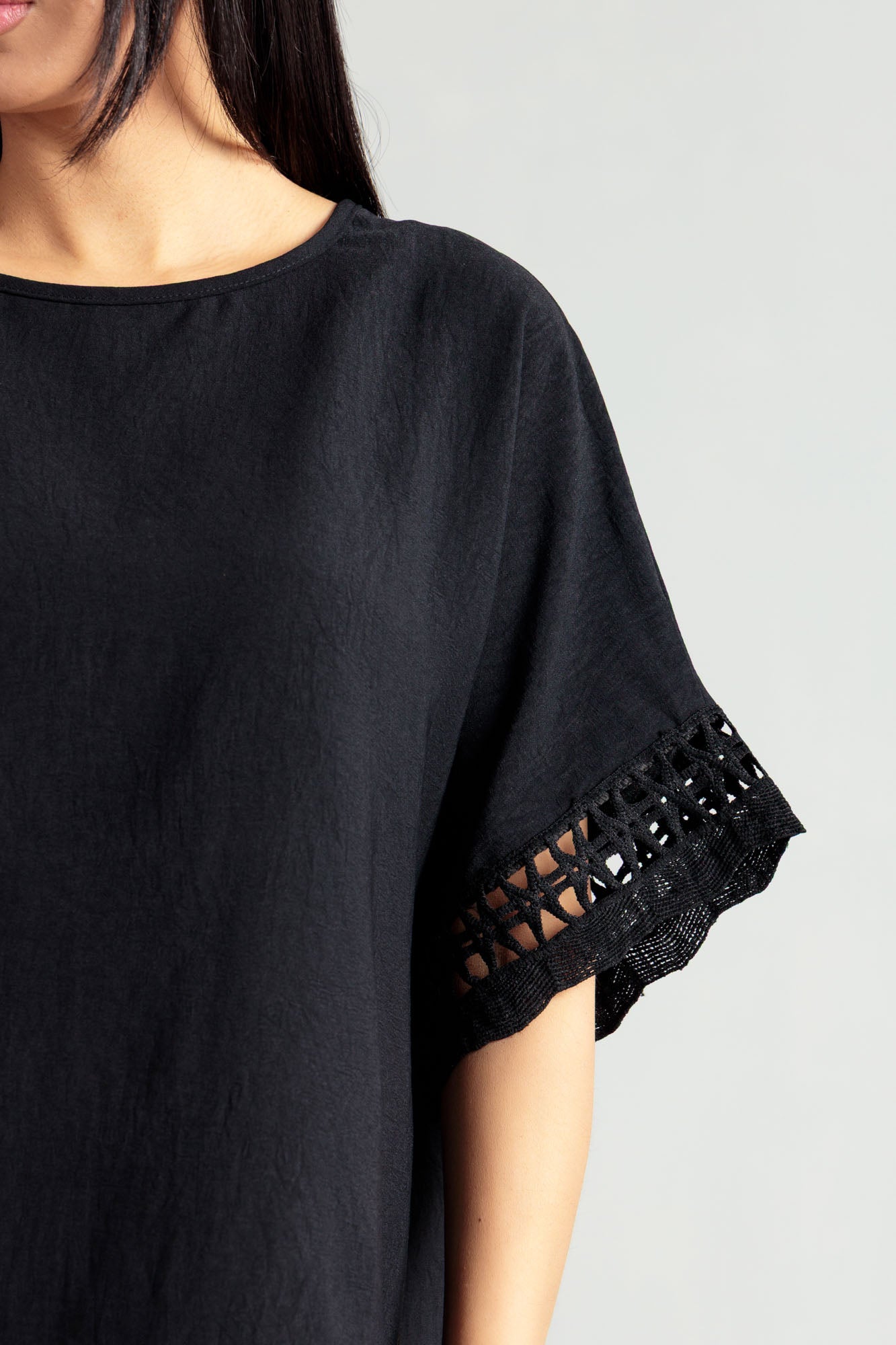 Women Blended Top - Black