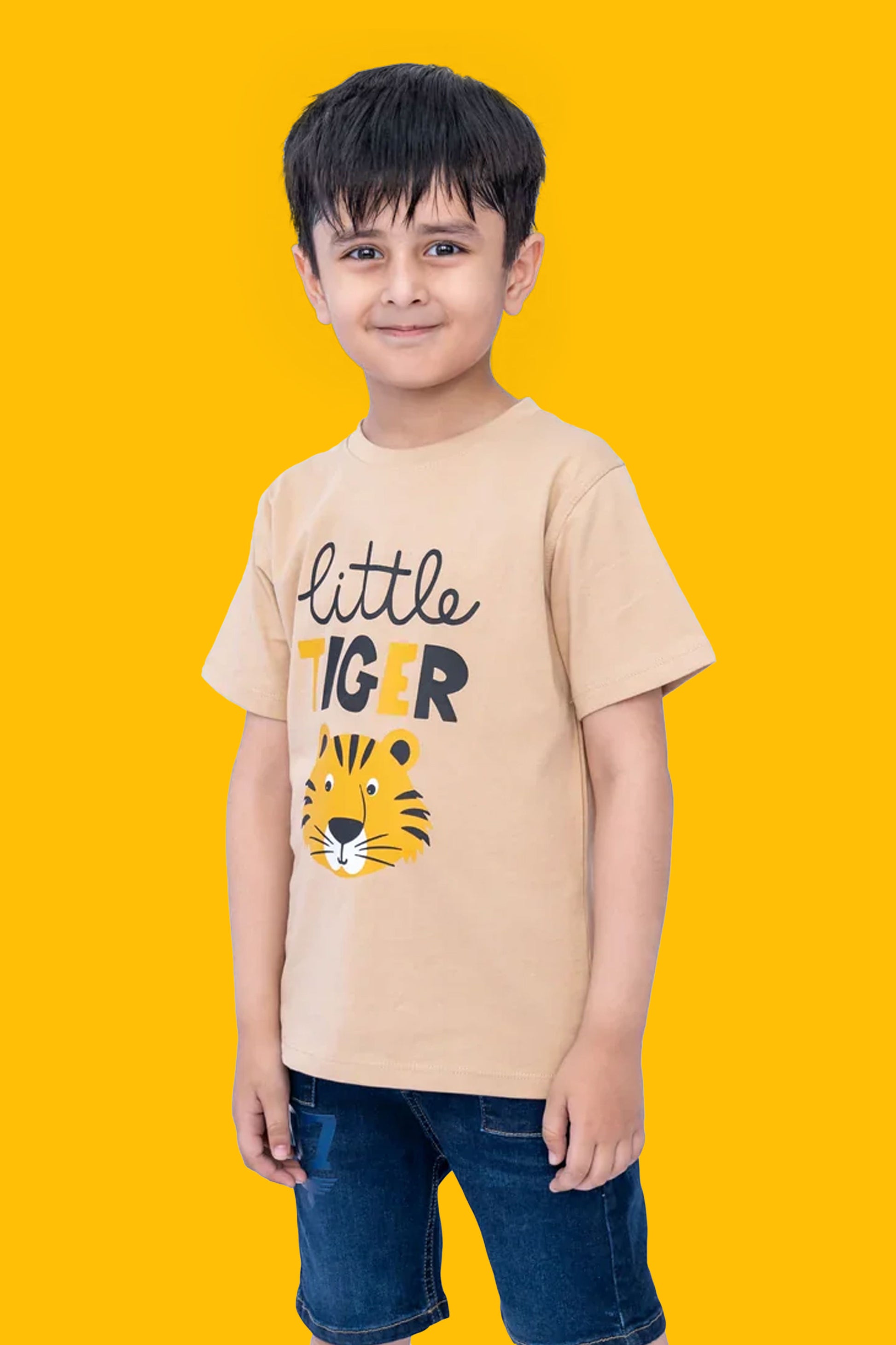 Little Boys Graphic Tee – Almond Buff