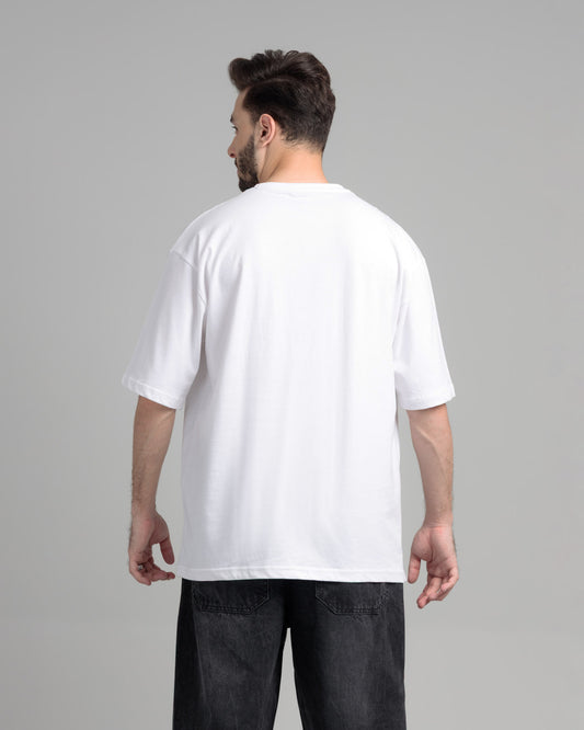 Men Boxy Fit Cotton T-Shirt - White