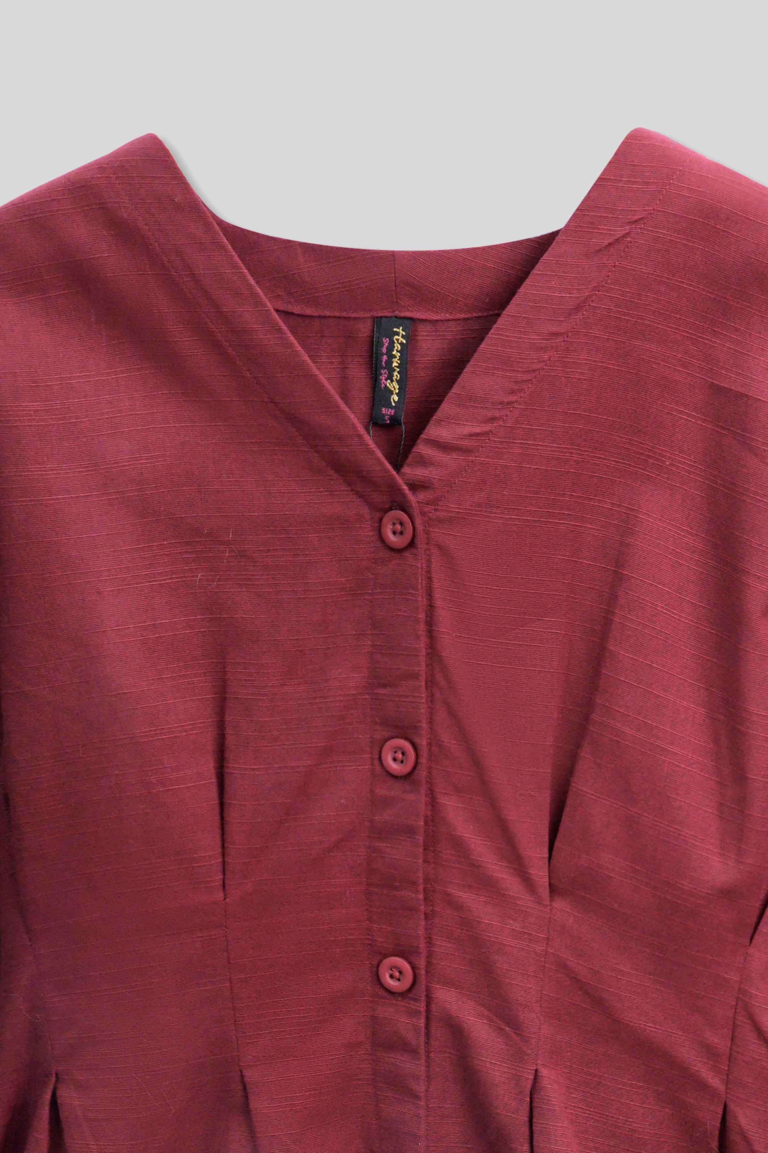 Women Cotton Dress - Cabernet