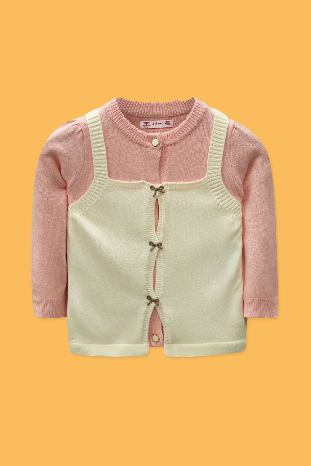 Little Girls’ Wool Jersey Frock - Blush