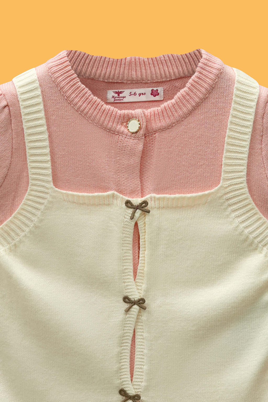 Little Girls’ Wool Jersey Frock - Blush