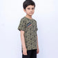 Kids Graphic Printed Co-ords Set – Deep Lichen Green