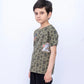 Kids Graphic Printed Co-ords Set – Deep Lichen Green
