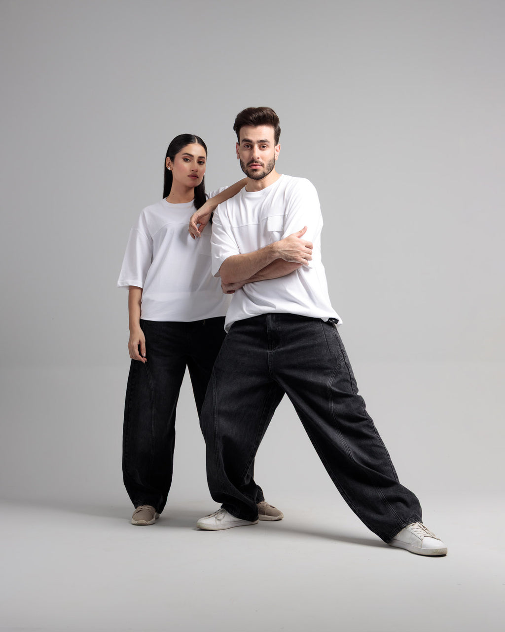 Women Skater Fit Cut & Sewn Jeans - Charcoal