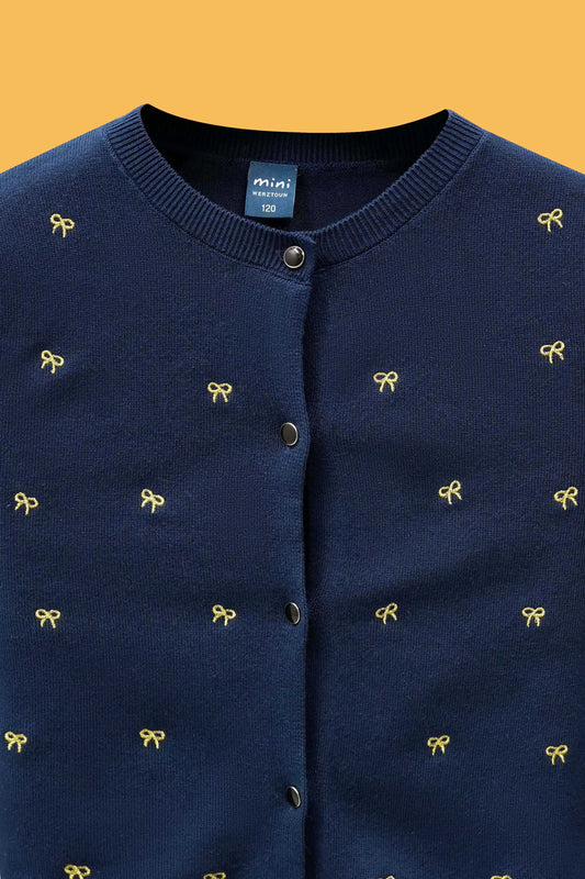 Adorable little girls' ink blue cardigan