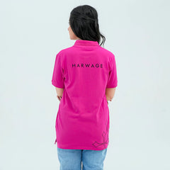 Women Basic Polo Shirt - Pink