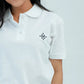 Women Basic Polo Shirt - White - Harwage