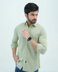 Men Basic Oxford Shirt - Green