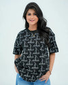Women Graphic Oversized T-Shirt – Black - Harwage