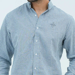 Men Basic Checkered Casual Shirt - Blue