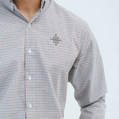 Men Basic Checkered Casual Shirt - Brown