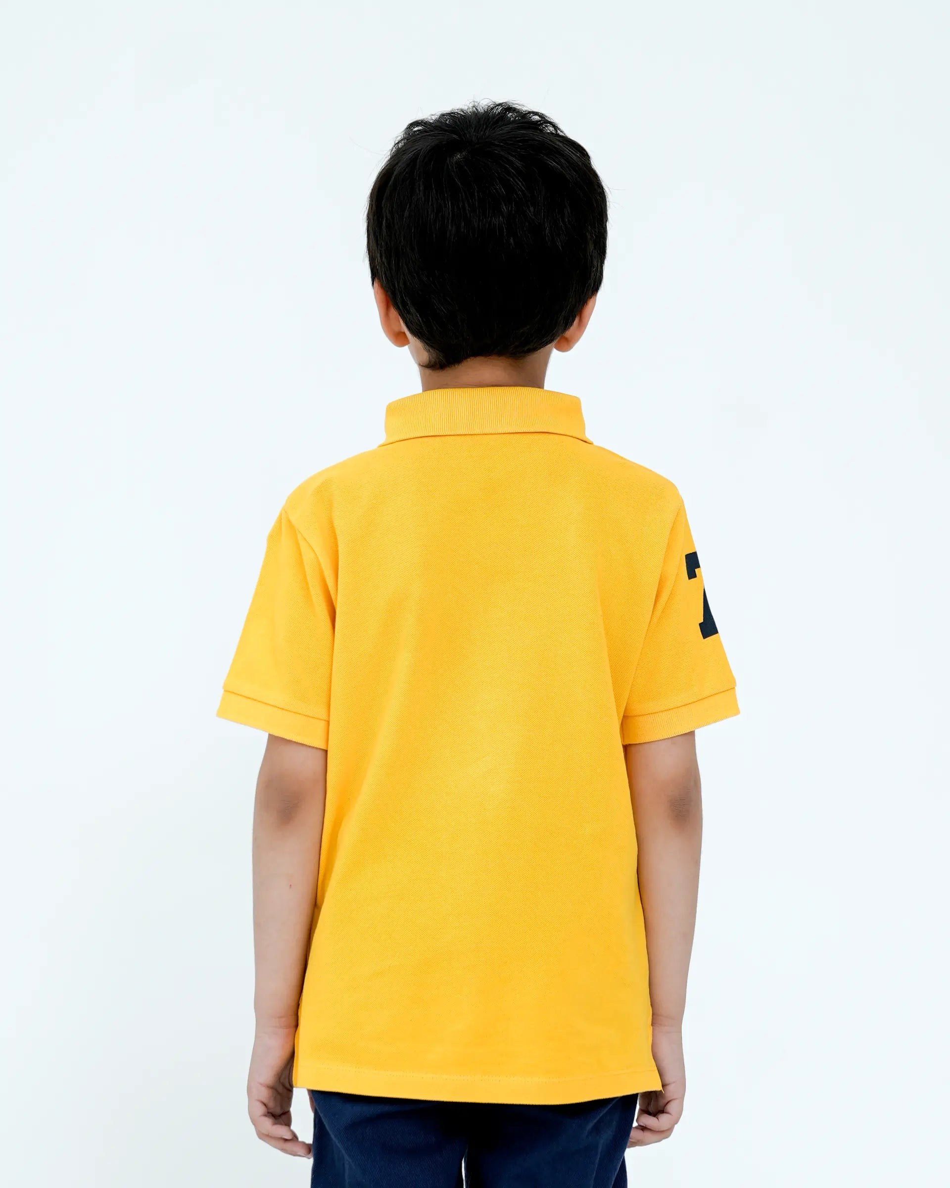 Back-view of a regular fit polo shirt