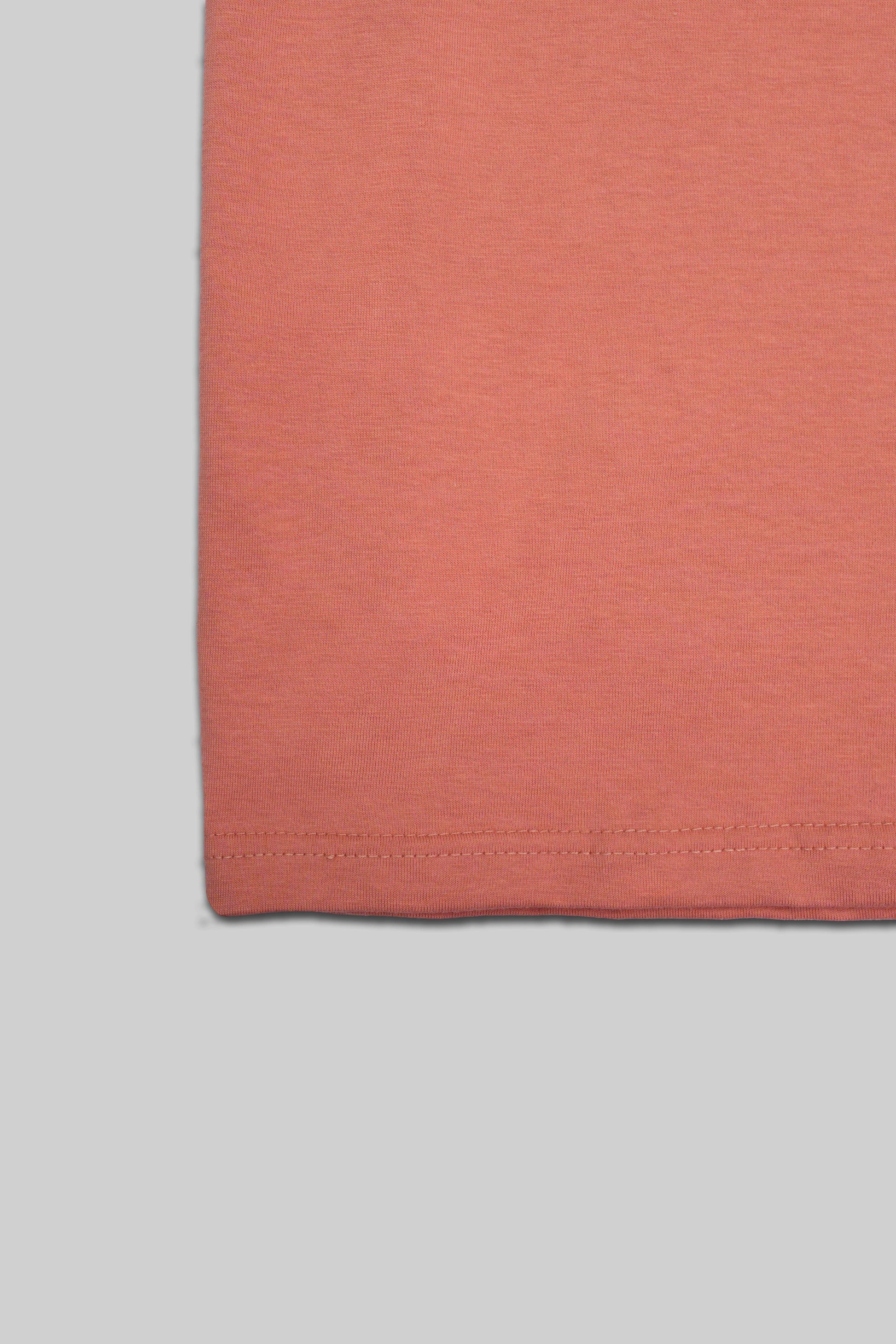 Round Neck Half Sleeves T-Shirt- Crabapple