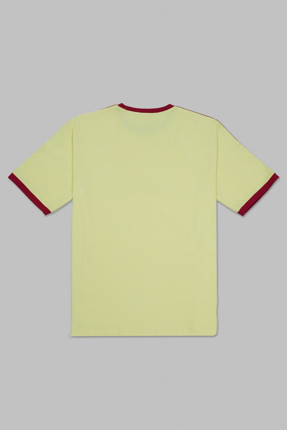 Round Neck Half Sleeves T-Shirt- Pastel Yellow