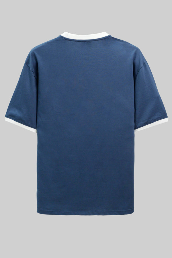 Round Neck Half Sleeves T-Shirt-Insignia Blue