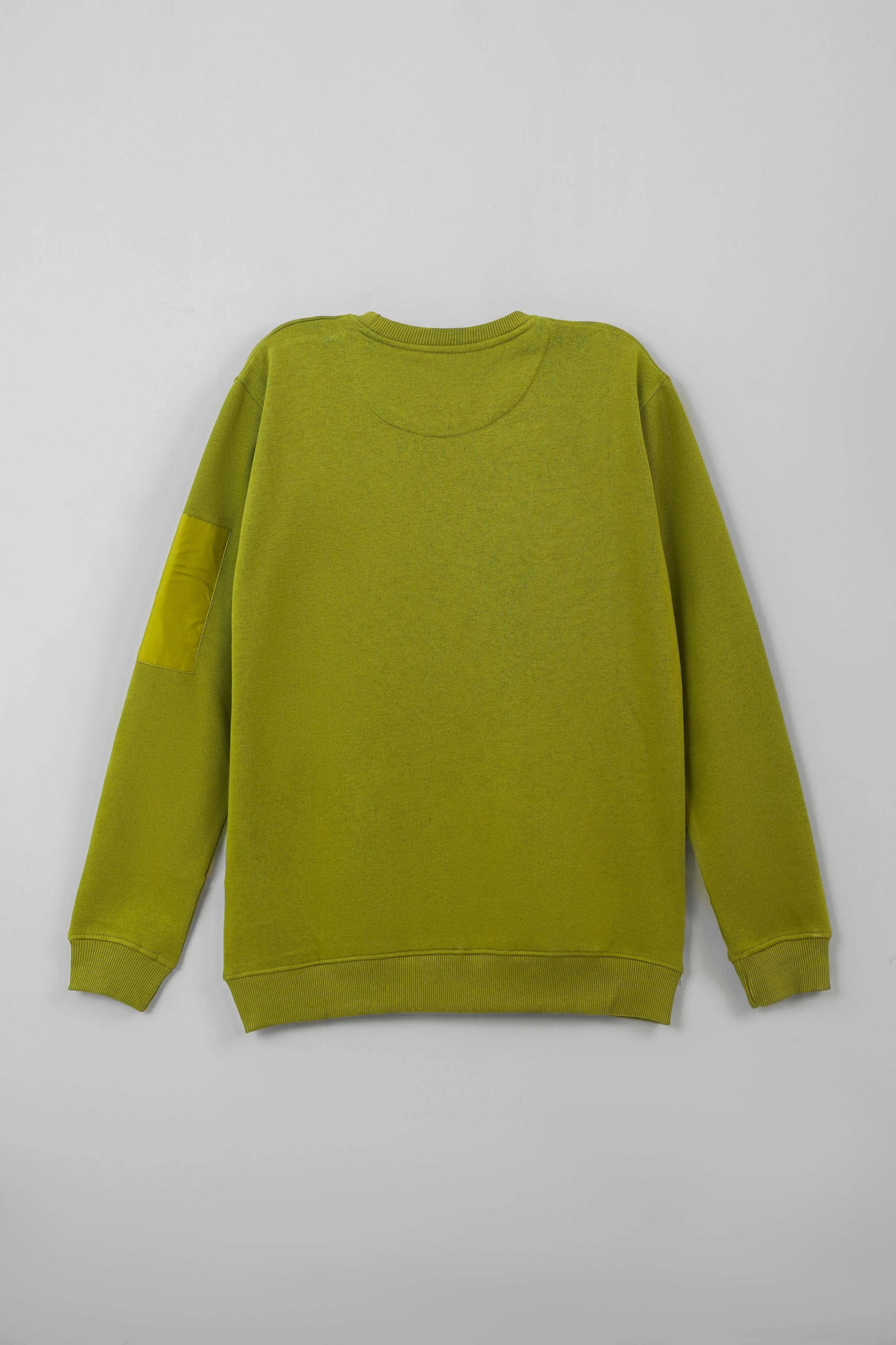 Back flat display of Olive Green Sweatshirt on a neutral background