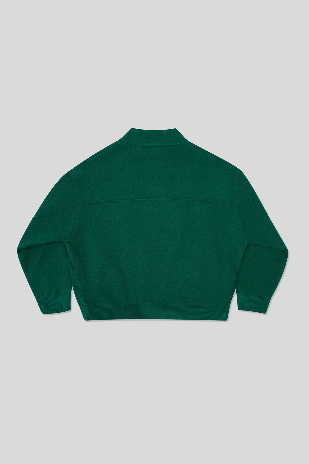 Green Wool Cardigan  on a light gray background