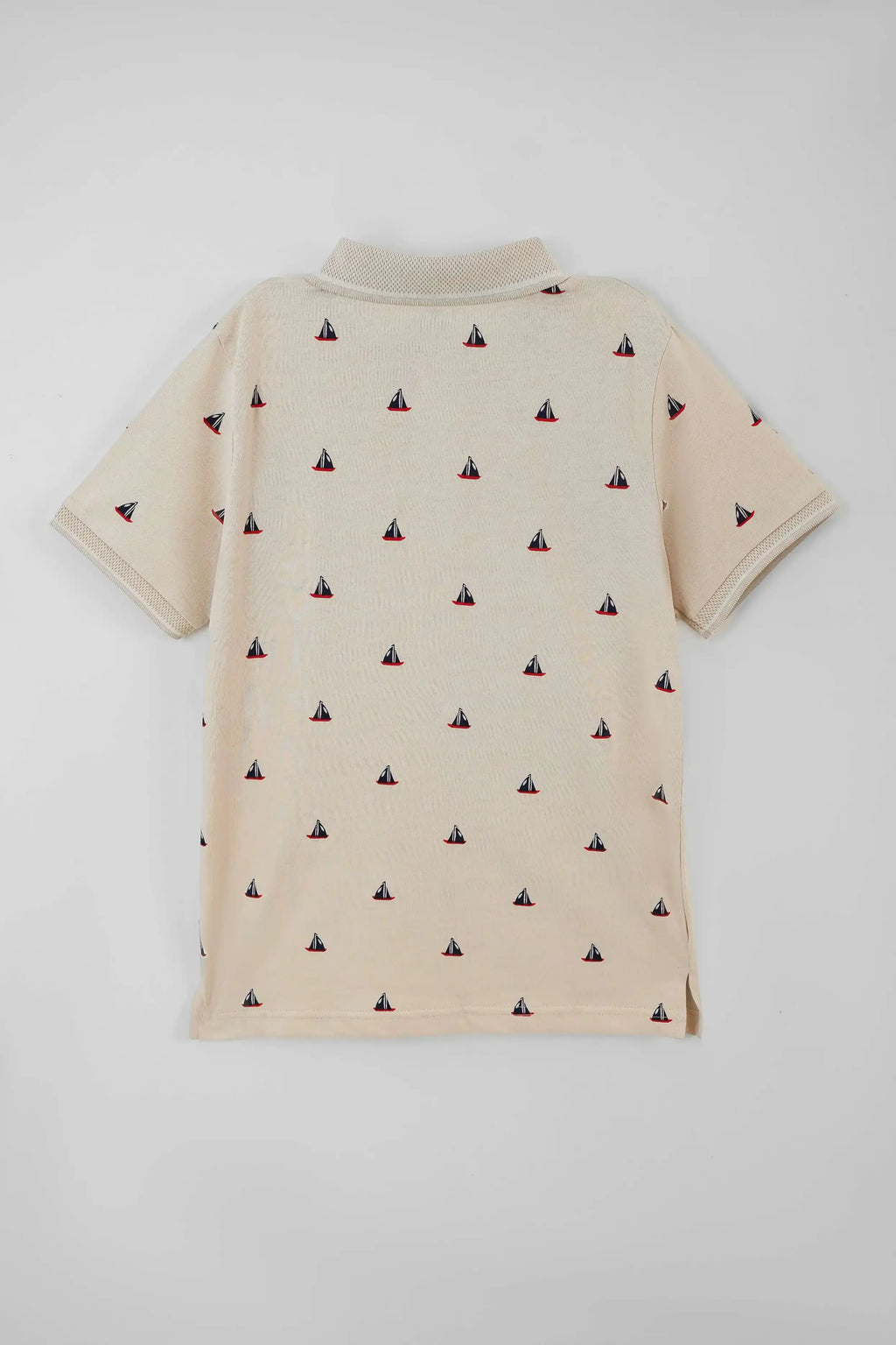 Back view of a Crystal Grey Polo Shirt