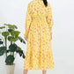 Back view of a yellow maxi dress
