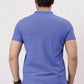 Back view of band neck polo shirt