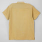 Back view of mustard short-sleeve shirt