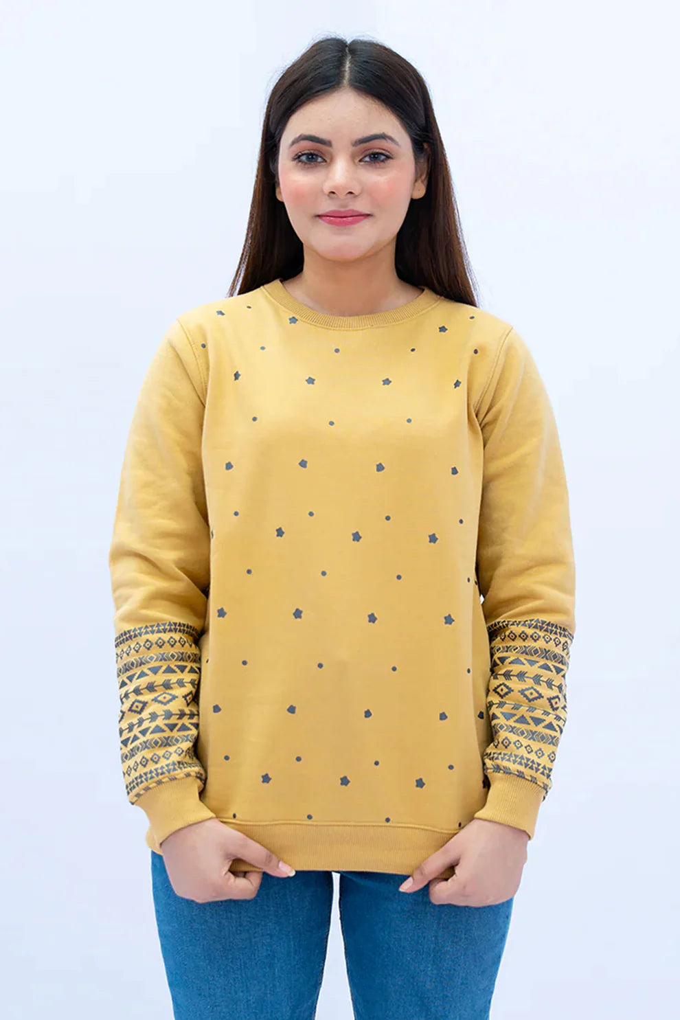 Women’s Beige Regular Fit Sweatshirt