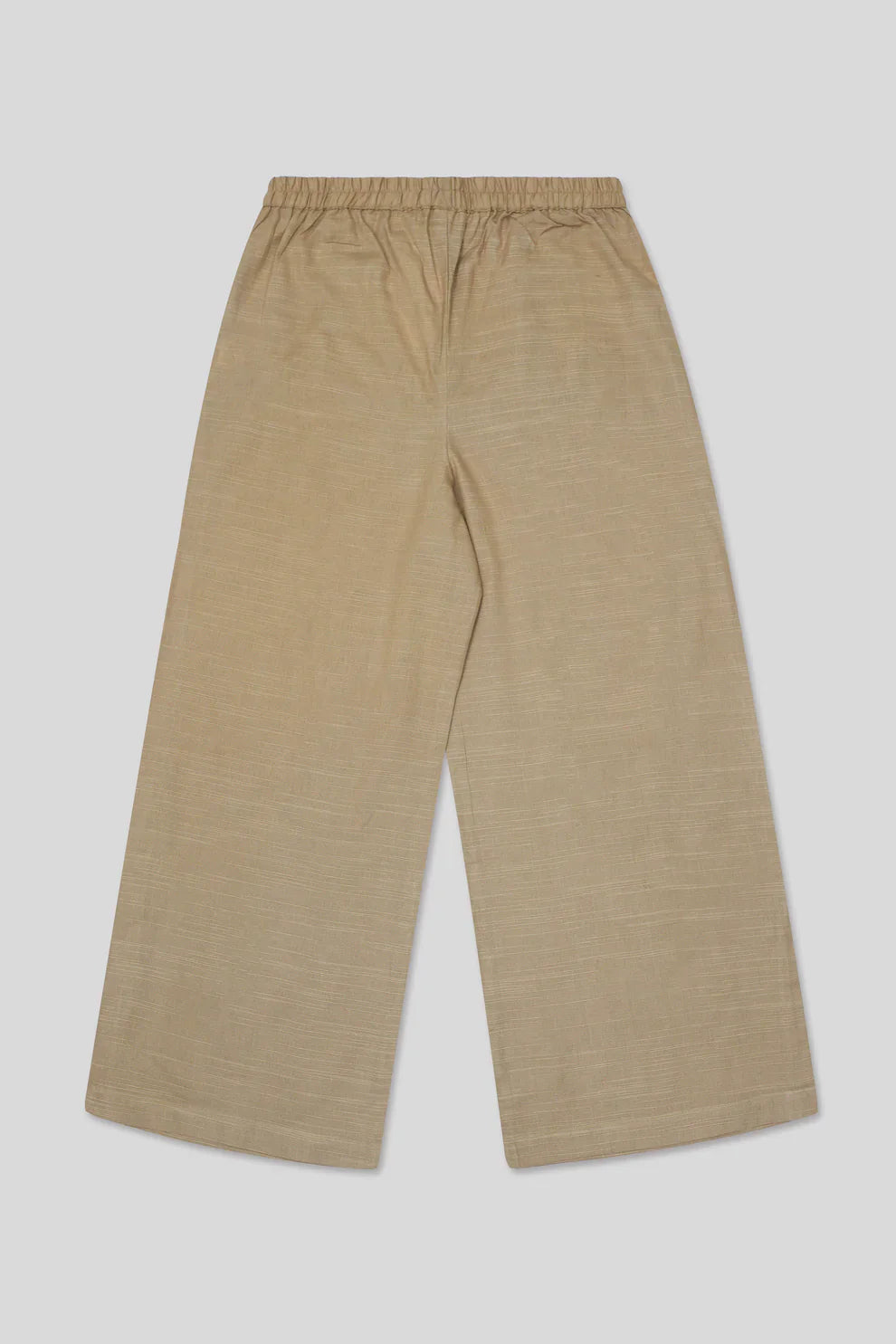 Beige pants on a light gray background