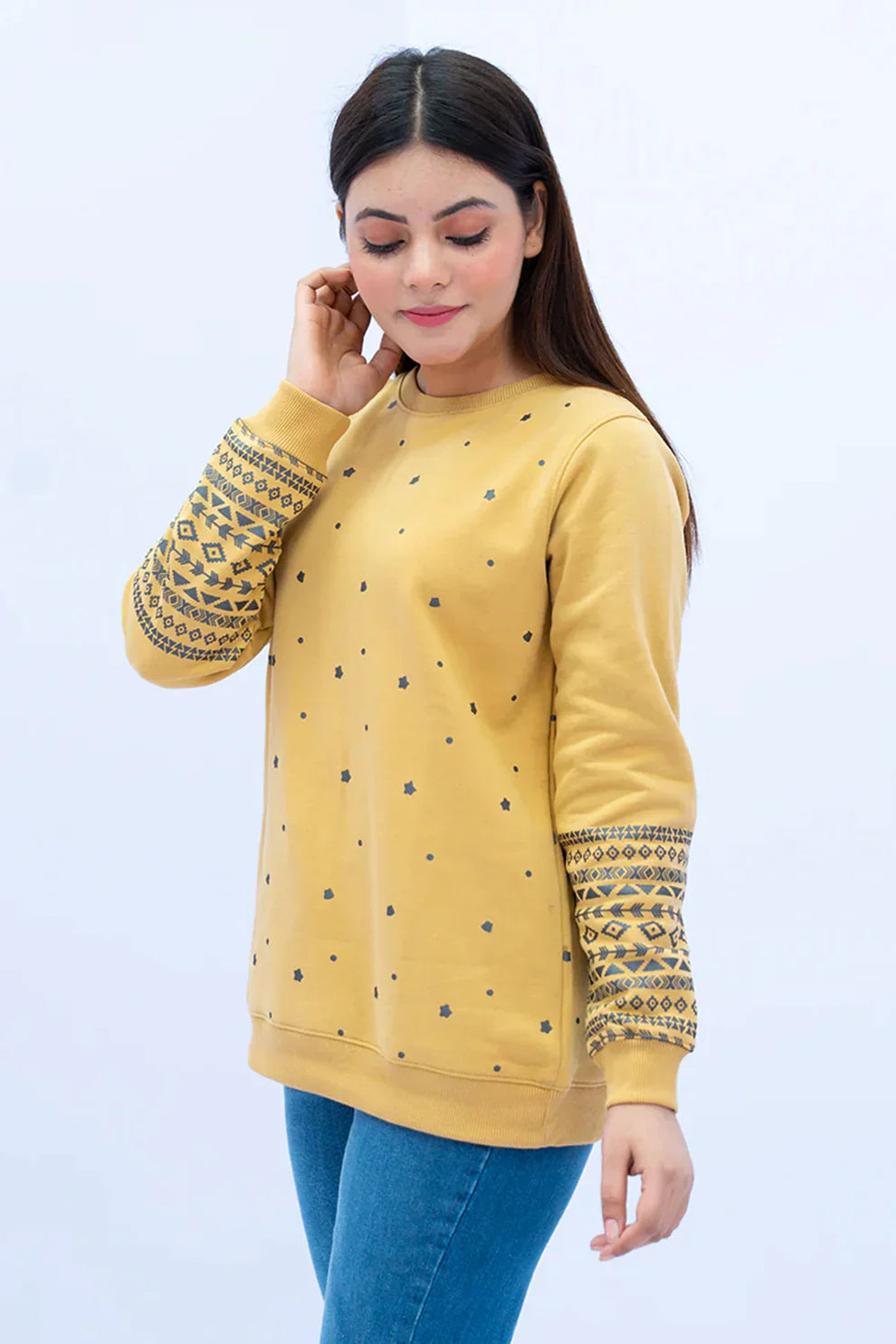 Beige sweatshirt side view