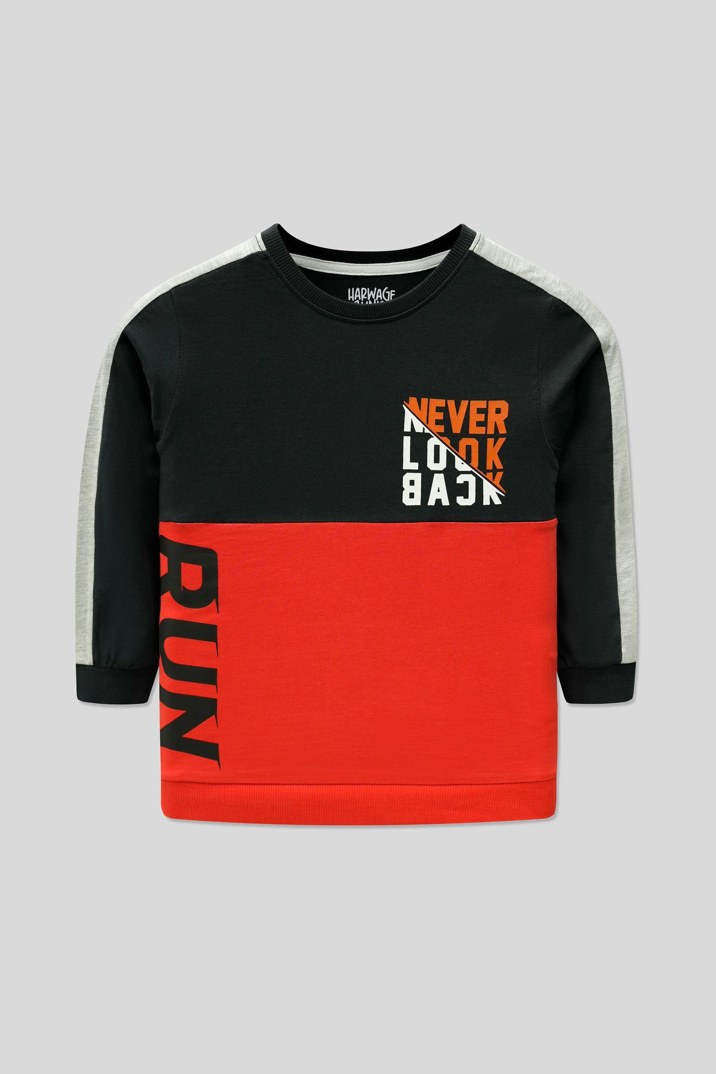 Black and red sweatshirt with text
