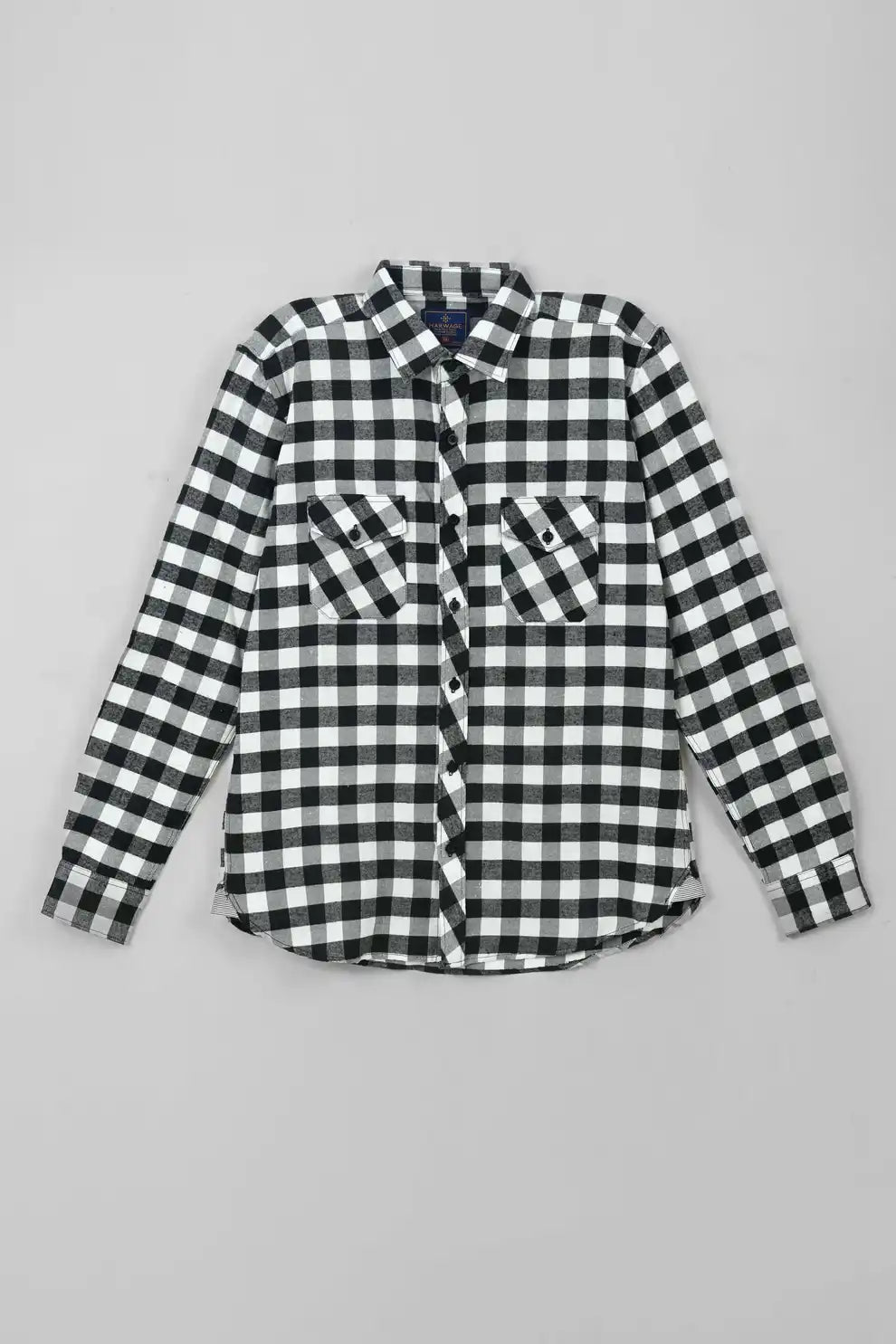 Men’s black and white casual woven shirt