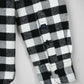 Black and white checkered shirt with brand logo