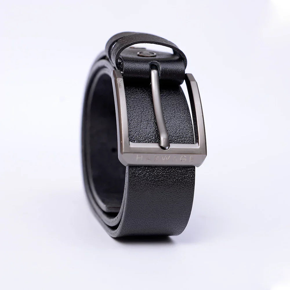 Black buckle belt close up