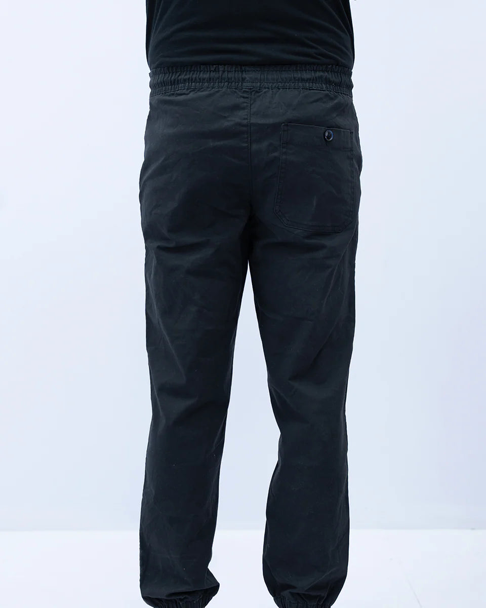 Black casual jogger trousers