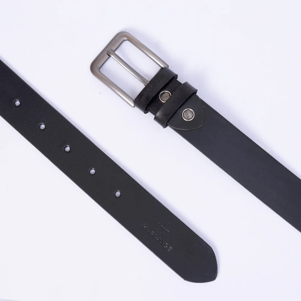 Black faux leather belt