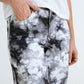 Black tie-dye wide leg jeans