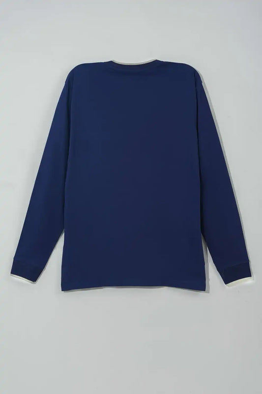 Blue long-sleeve shirt 