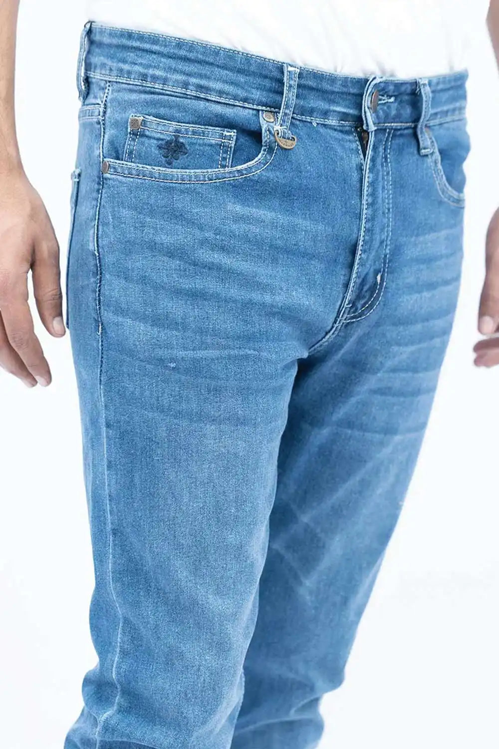 Light blue slim fit denim jeans