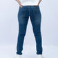 Blue slim fit jeans back view