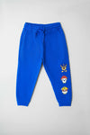 Lapis blue terry fleece trousers