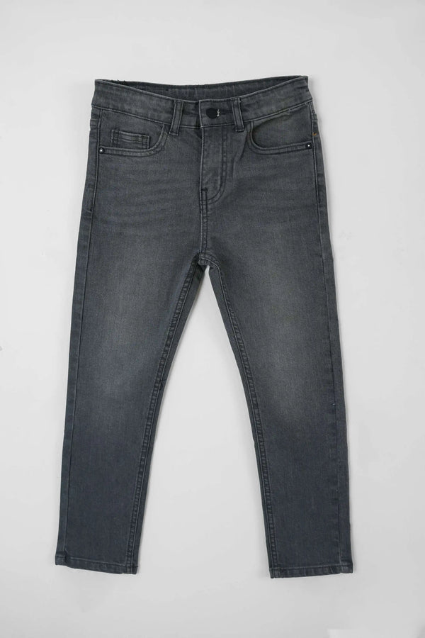 Boys' Straight Fit Denim Jeans- Grey