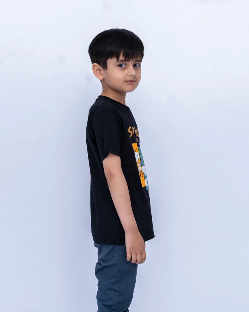 Boys’ Jet Black Graphic T-Shirt