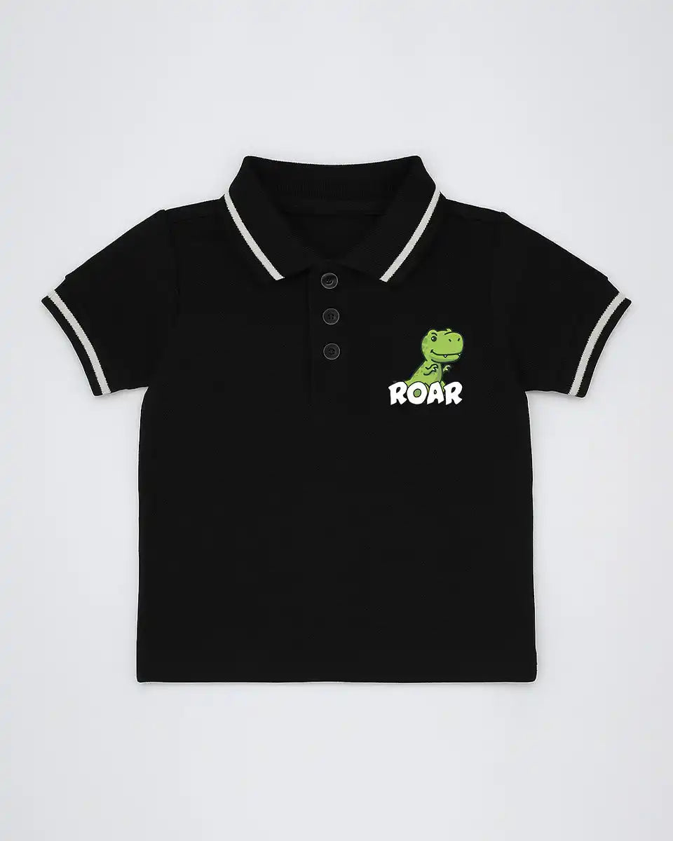 Boys’ Jet Black Regular Fit Polo Shirt