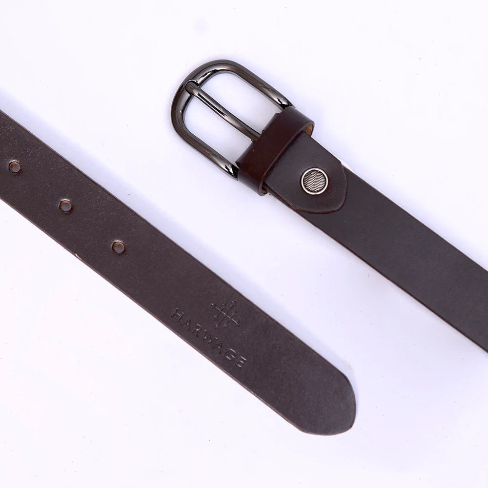 Brown Women Basic Buckle Belt