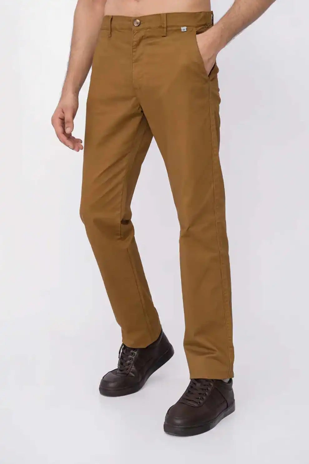 Brown casual chino pants