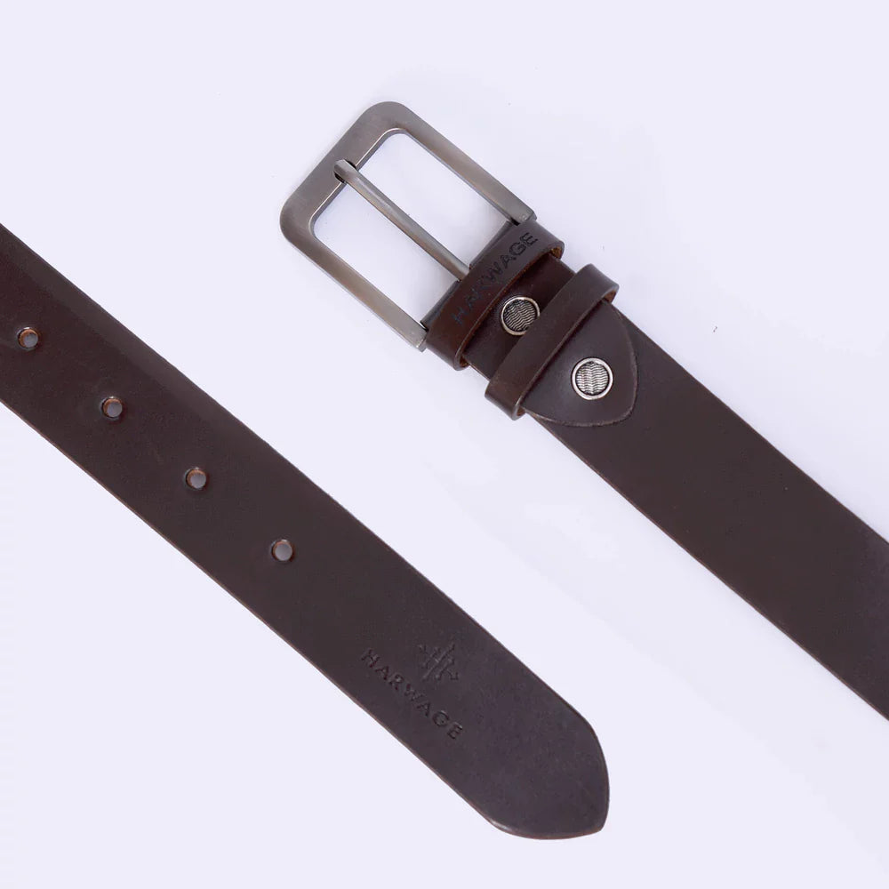 Brown faux leather belt
