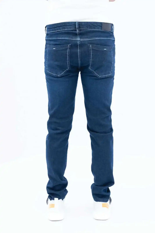 Carrot fit dark blue jeans