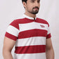 Casual white stripe polo shirt
