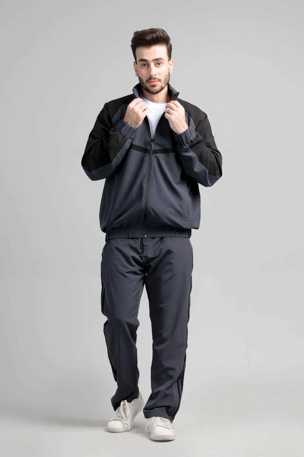 Men's Micro Stretch Active Wear Tracksuit - Charcoal – Harwage